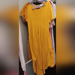 Mustard Yellow Asymmetrical Dress